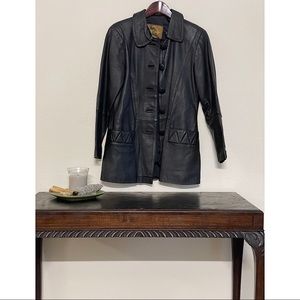 black leather jacket